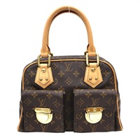 棕色 原花帆布 Manhattan PM 手提包【LOUIS VUITTON LV 路易威登】 M40026