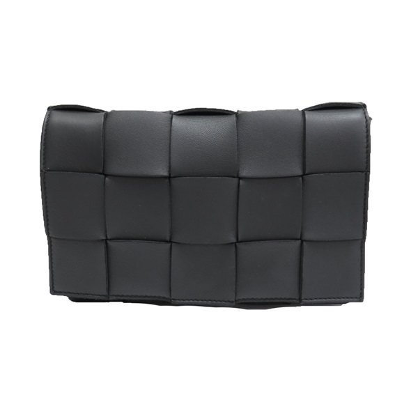 黑色 羊皮編織 CASSETTE 肩背包【BOTTEGA VENETA BV 寶緹嘉】