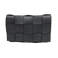 黑色 羊皮編織 CASSETTE 肩背包【BOTTEGA VENETA BV 寶緹嘉】