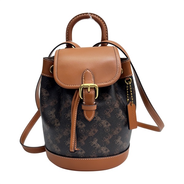 棕色 PVC 帆布 馬車圖案印花 HARPER 後背包 【COACH 寇馳】 CAM31