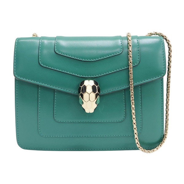 綠色 牛皮 Serpenti Forever 肩背包【BVLGARI 寶格麗】