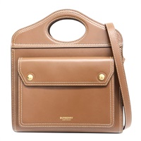 棕色 牛皮 mini pocket bag 肩背包【BURBERRY 巴寶莉】 8014776