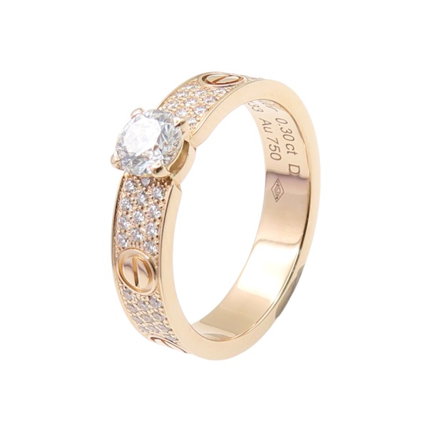 18K玫瑰金 鑽石 Solitaire Paved Diamond Ring 戒指【Cartier 卡地亞】 CRN4777648