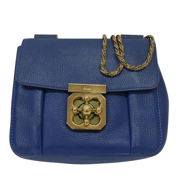 藍色牛皮 Elsie 鍊帶肩背包【Chloe 克羅伊】