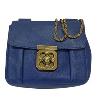 藍色牛皮 Elsie 鍊帶肩背包【Chloe 克羅伊】