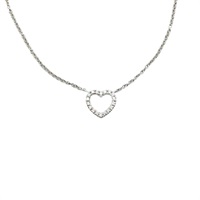 K18白金 鑽石 簍空愛心墜飾 Mini Metro Heart 項鍊【Tiffany & Co 蒂芬妮】