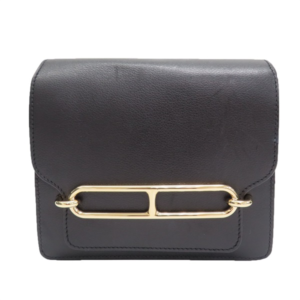 黑色 Evercolor牛皮 Roulis Mini 肩背包 W刻 金釦【HERMES 愛馬仕】 H071205CP89