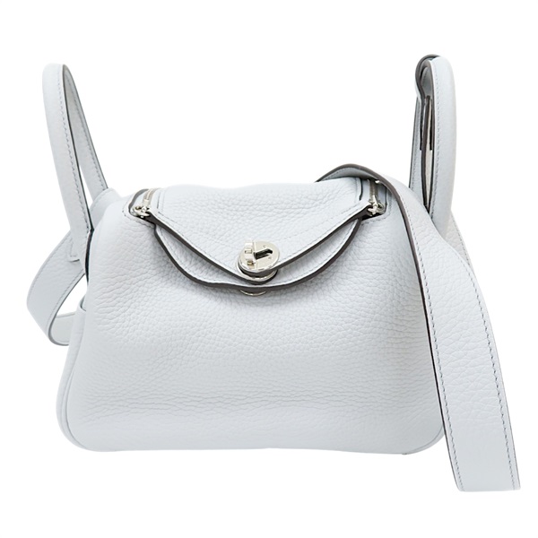 聖杯藍 牛皮 Mini Lindy 肩背包 W刻/08/PHW【HERMES 愛馬仕】