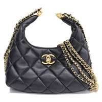 黑色羊皮 Mini Hobo 肩背包【CHANEL 香奈兒】 AS4966