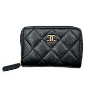黑色 荔枝紋 牛皮 零錢包 卡夾【CHANEL 香奈兒】 AP0216
