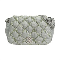 綠色尼龍 Matelasse Parisian 肩背包 A50630【CHANEL 香奈兒】 A50630