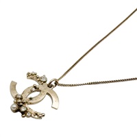 金色 鍍金 水鑽 COCO MARK 項鍊【CHANEL 香奈兒】