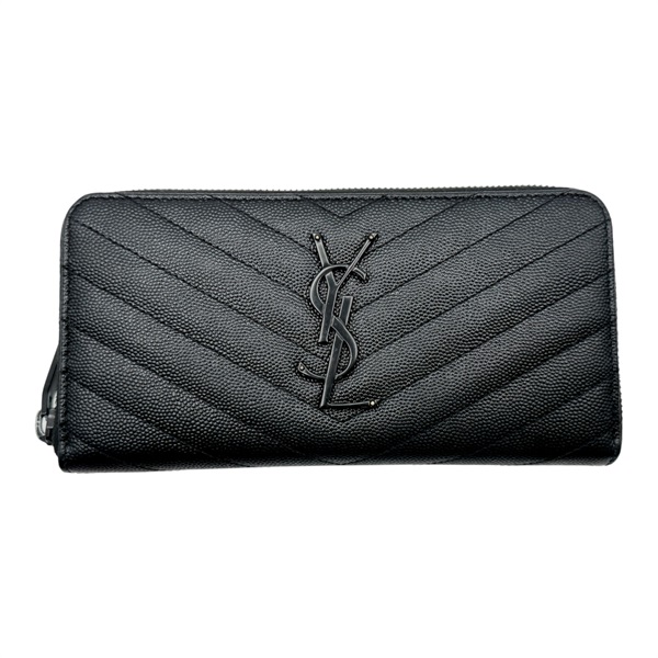 黑色 牛皮 Monogram 拉鍊夾 358094【SAINT LAURENT YSL 聖羅蘭 】 358094