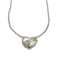 925純銀 18K黃金 愛心 項鍊【Tiffany & Co 蒂芬妮】