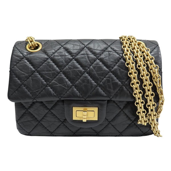 黑色 牛皮 2.55 鏈帶肩背包【CHANEL 香奈兒】 AS0874