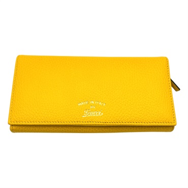 黃色 牛皮 Long wallet 壓扣長夾【GUCCI 古馳】 354498