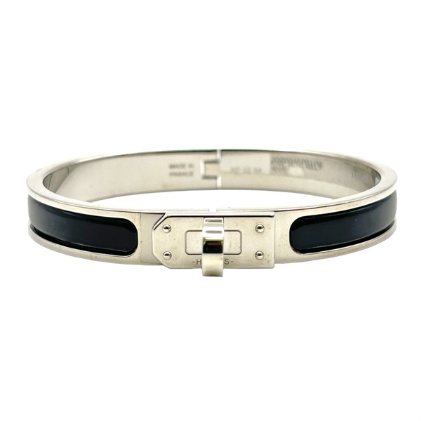 黑色琺瑯 銀色鍍金 Mini Click Kelly 手環【HERMES 愛馬仕】 H200004FP01PM