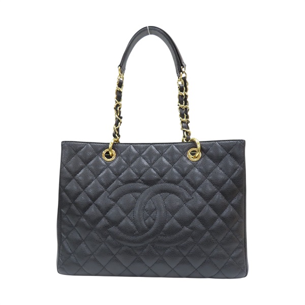 黑色 荔枝紋 牛皮 GST 手提包 A50995 (無卡)【CHANEL 香奈兒】 A50995