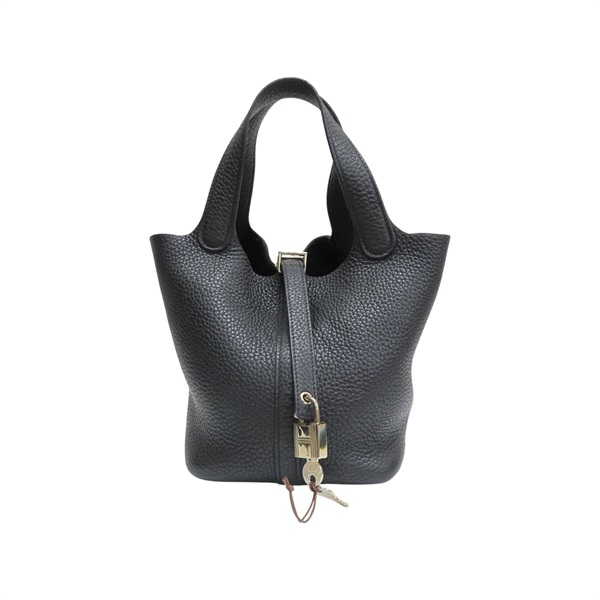 黑色 TC牛皮 Picotin Lock 18 手提包 Y刻 銀扣【HERMES 愛馬仕】