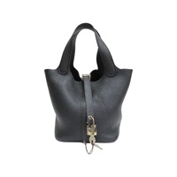 黑色 TC牛皮 Picotin Lock 18 手提包 Y刻 銀扣【HERMES 愛馬仕】