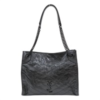 黑色 牛皮 NIKI復古皮革購物袋 肩背包【SAINT LAURENT YSL 聖羅蘭】 589951