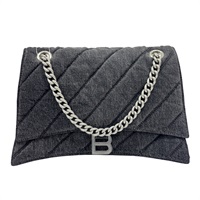 黑色 牛仔布 Crush 肩背包【BALENCIAGA 巴黎世家】 716393