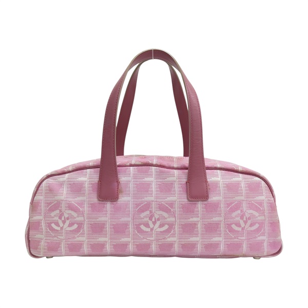 粉色 印花尼龍 New Travelline hand bag 手提包 (無卡)【CHANEL 香奈兒】