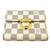 白色 棋盤格帆布 koala 三折短夾【LOUIS VUITTON LV 路易威登】 N60013