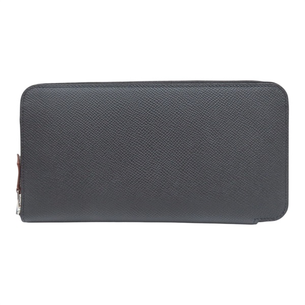 黑色 Epsom牛皮 絲巾 Silk'In Classique 拉鍊長夾 K刻【HERMES 愛馬仕】