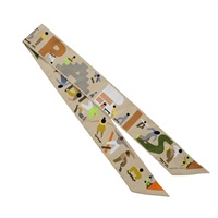 卡其色 絲綢 絲巾【HERMES 愛馬仕】 H064176S01