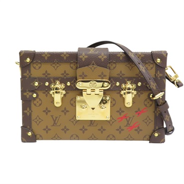 棕色 原花Reverse帆布 Petite Malle 肩背包【LOUIS VUITTON LV 路易威登】 M45960