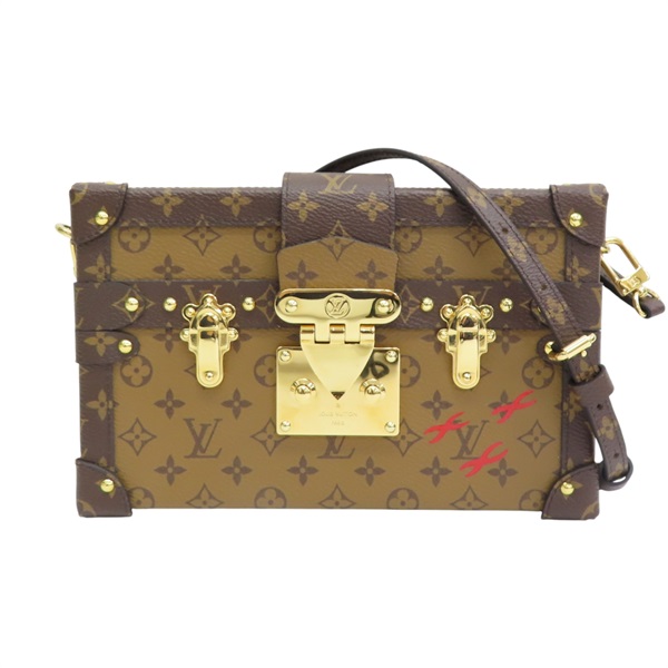 棕色 原花Reverse帆布 Petite Malle 肩背包【LOUIS VUITTON LV 路易威登】 M45960