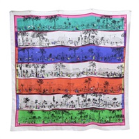 灰色 絲綢 羊絨 A l'Ombre des Boulevards 方巾 140x140【HERMES 愛馬仕】