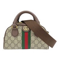 烏木色 Supreme帆布 牛皮 Ophidia GG波士頓包 兩用包【GUCCI 古馳】 724606