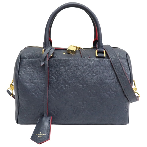 海軍藍色 原花壓紋 牛皮 Speedy Bandouliere 25 兩用包【LOUIS VUITTON LV 路易威登】 M43501