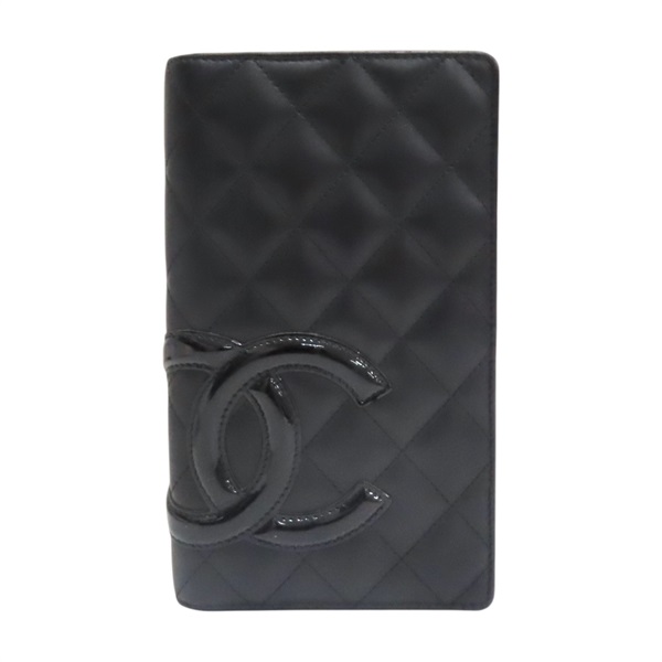黑色牛皮 Cambon 兩折 長夾 A26717 無卡【CHANEL 香奈兒】 A26717