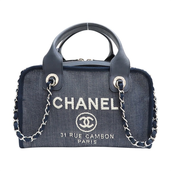 藍色 帆布 Deauville Bag 兩用包【CHANEL 香奈兒】 A92749