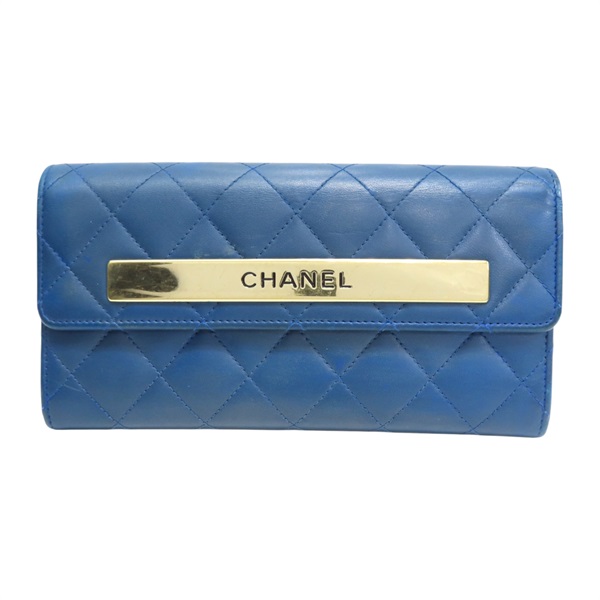 藍色 羊皮 trendy long wallet 扣式t長夾【CHANEL 香奈兒】