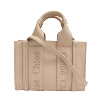 粉色 牛皮 Woody mini 托特包 肩背包【Chloe 克羅伊】 CHC22AP237I266J5