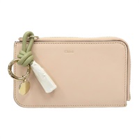 米色 牛皮 Alphabet 拉鍊短夾【Chloe 克羅伊】 CHC22SP716G396J5