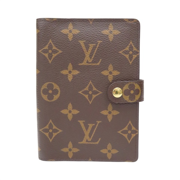 棕色 原花帆布 活頁環記事本封套【LOUIS VUITTON LV 路易威登】 R20005
