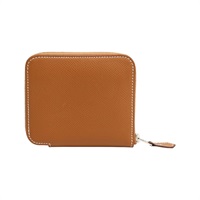 金棕色 Epsom牛皮 Silk In Compact拉鍊 短夾 D刻 H085209CKAA【HERMES 愛馬仕】 H085209CKAA