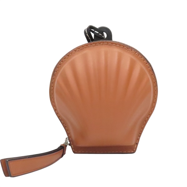 棕色牛皮 貝殼 拉鍊 零錢包 111.10.161【LOEWE 羅威】 111.10.161