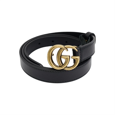 黑色牛皮 皮帶 80cm 409417【GUCCI 古馳】 409417