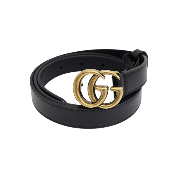 黑色牛皮 皮帶 80cm 409417【GUCCI 古馳】 409417