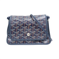 海軍藍色 Goyardine帆布 Plumet Pocket Wallet肩背包【GOYARD 高雅德】 PLUMETPMLTY12CL12P