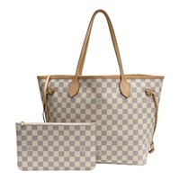 白色 棋盤格帆布 Neverfull MM 肩背包 N40604【LOUIS VUITTON LV 路易威登】 N40604