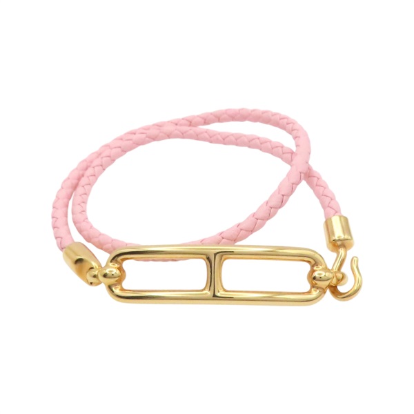 粉色 牛皮 Roulis Double Tour 手環【HERMES 愛馬仕】