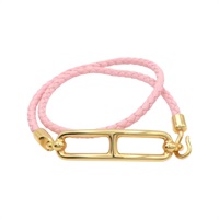 粉色 牛皮 Roulis Double Tour 手環【HERMES 愛馬仕】