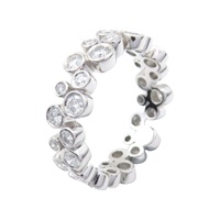 950純銀 鑽石 bubble band ring 戒指【Tiffany & Co 蒂芬妮】
